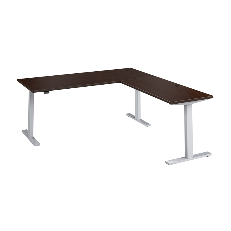 Move 60 Series 72W L Shaped Standing Desk in Mocha Cherry - Engineered Wood
