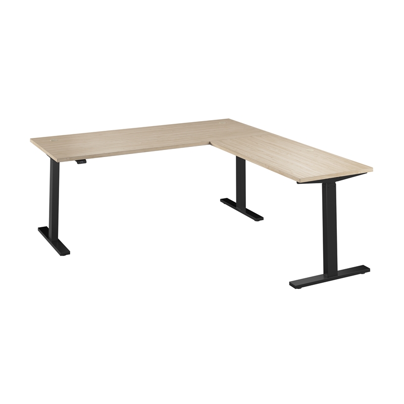 Move 60 Series 72W L Shaped Standing Desk in Natural Elm - Engineered Wood