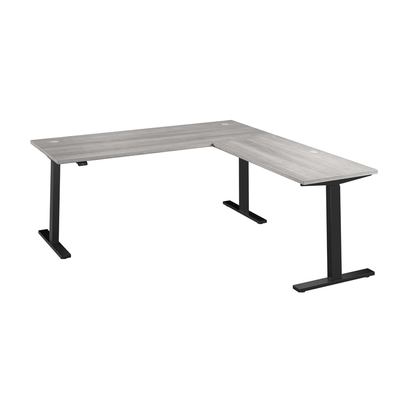 Move 60 Series 72W L Shaped Standing Desk in Platinum Gray - Engineered Wood