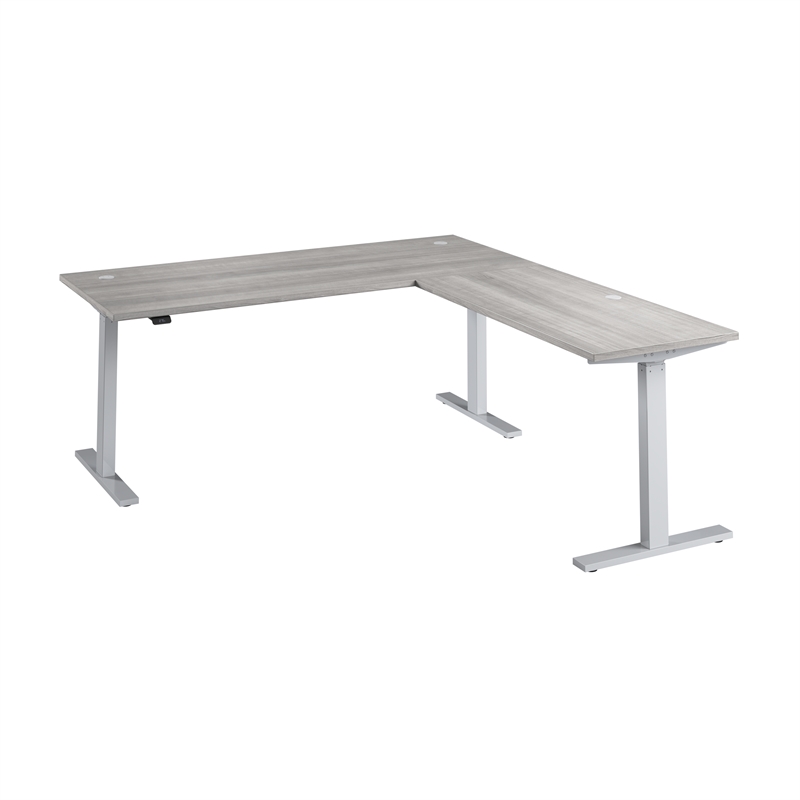Move 60 Series 72W L Shaped Standing Desk in Platinum Gray - Engineered Wood