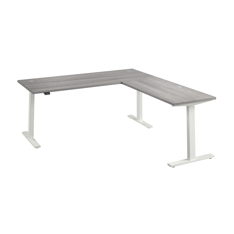 Move 60 Series 72W L Shaped Standing Desk in Platinum Gray - Engineered Wood
