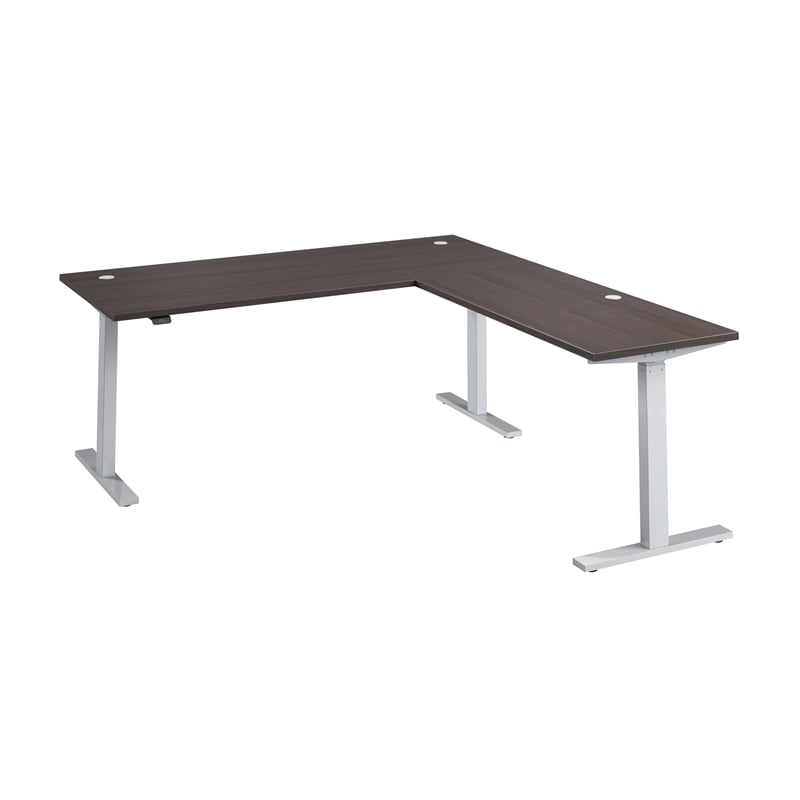 Move 60 Series 72W L Shaped Standing Desk in Storm Gray - Engineered Wood