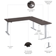 Move 60 Series 72W L Shaped Standing Desk in Storm Gray - Engineered Wood
