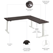 Move 60 Series 72W L Shaped Standing Desk in Storm Gray - Engineered Wood