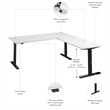 Move 60 Series 72W L Shaped Standing Desk in White - Engineered Wood