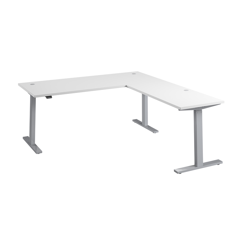 Move 60 Series 72W L Shaped Standing Desk in White - Engineered Wood