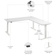 Move 60 Series 72W L Shaped Standing Desk in White - Engineered Wood