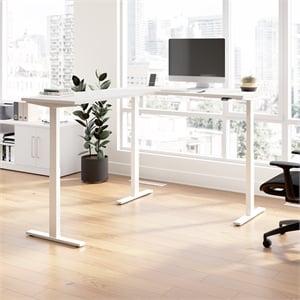 Move 60 Series 72W L Shaped Standing Desk in White - Engineered Wood