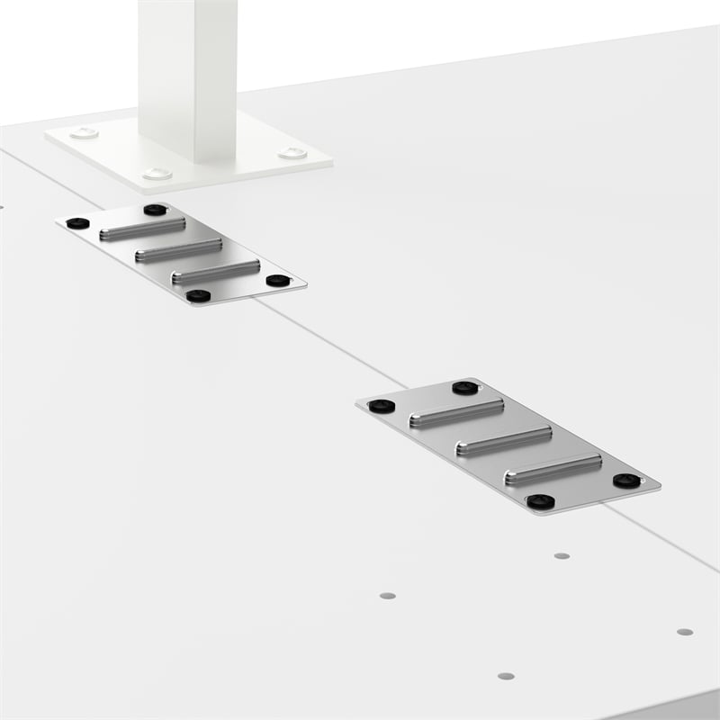 Hustle 2 Person Computer Desk with Drawers in White/Elm - Engineered Wood