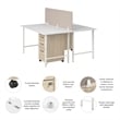 Hustle 2 Person Computer Desk with Drawers in White/Elm - Engineered Wood