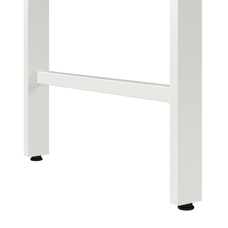 Hustle 2 Person Computer Desk with Drawers in White - Engineered Wood
