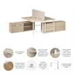 Hustle 2 Person Desk with Low Storage Cabinet in Natural Elm - Engineered Wood