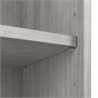 Hustle 2 Person Desk with Low Storage Cabinet in Platinum Gray - Engineered Wood