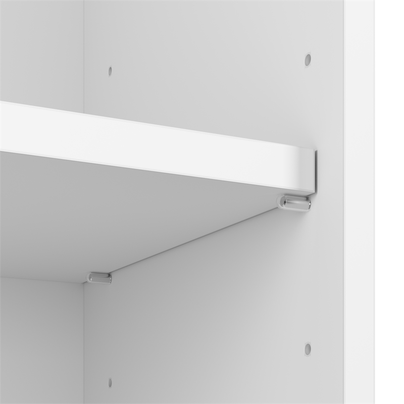 Hustle 2 Person Desk with Low Storage Cabinet in White - Engineered Wood