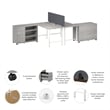 Hustle 2 Person Desk with Mobile Storage in Platinum Gray - Engineered Wood