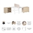 Hustle 2 Person Desk with Mobile Storage in White/Elm - Engineered Wood