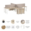 Hustle 4 Person L Shaped Desk with Drawers in Natural Elm - Engineered Wood