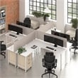 Hustle 4 Person L Shaped Desk with Drawers in White/Elm - Engineered Wood