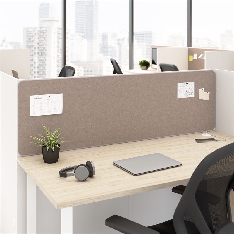 Hustle Tackboard for 60W Cubicle Desk in Warm Beige Fabric