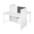 Hustle 60W 2 Person Cubicle Desk with Storage in White - Engineered Wood