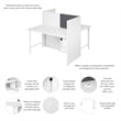 Hustle 60W 2 Person Cubicle Desk with Storage in White - Engineered Wood