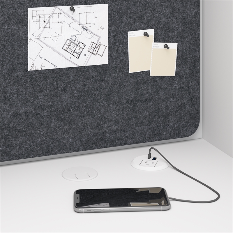 Hustle 60-inch Office Cubicle Desk with Storage in White - Engineered Wood