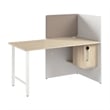 Hustle 60-inch Office Cubicle Desk with Storage in White/Elm - Engineered Wood