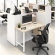 Hustle 60-inch Office Cubicle Desk with Storage in White/Elm - Engineered Wood