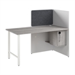 Hustle 60-inch Office Cubicle Desk with Storage in White/Gray - Engineered Wood