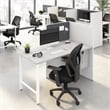 Hustle 60-inch Office Cubicle Desk with Storage in White/Gray - Engineered Wood