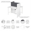 Hustle 48W 2 Person Cubicle with Tackboard in White - Engineered Wood