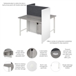 Hustle 48W 2 Person Cubicle with Tackboard in White/Gray - Engineered Wood