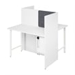 Hustle 48W 2 Person Cubicle Desk with Storage in White - Engineered Wood