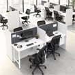 Hustle 48W 2 Person Cubicle Desk with Storage in White - Engineered Wood