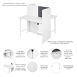 Hustle 48W 2 Person Cubicle Desk with Storage in White - Engineered Wood