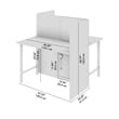 Hustle 48W 2 Person Cubicle Desk with Storage in White - Engineered Wood