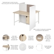 Hustle 48W 2 Person Cubicle Desk with Storage in White/Elm - Engineered Wood