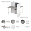 Hustle 48W 2 Person Cubicle Desk with Storage in White/Gray - Engineered Wood