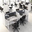 Hustle 60W 2 Person Cubicle with Tackboard in White/Gray - Engineered Wood