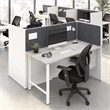 Hustle 60W 2 Person Cubicle with Tackboard in White/Gray - Engineered Wood