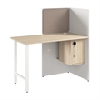 Hustle 48-inch Office Cubicle Desk with Storage in White/Elm - Engineered Wood