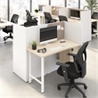 Hustle 48-inch Office Cubicle Desk with Storage in White/Elm - Engineered Wood