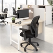 Hustle 48-inch Office Cubicle Desk with Storage in White/Elm - Engineered Wood