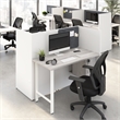 Hustle 48-inch Office Cubicle Desk with Storage in White/Gray - Engineered Wood