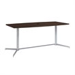72W Office Conference Table with Metal Base in Black Walnut - Engineered Wood