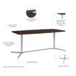 72W Office Conference Table with Metal Base in Black Walnut - Engineered Wood