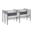 ProBiz 4 Person Office Cubicle Desk with High Panels in White - Engineered Wood