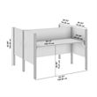 ProBiz 2 Person Office Cubicle Desk with Low Panels in White - Engineered Wood