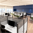 ProBiz 2 Person Office Cubicle Desk with High Panels in White - Engineered Wood