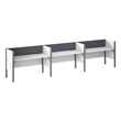 ProBiz 3 Person Office Cubicle Desk with Low Panels in White - Engineered Wood